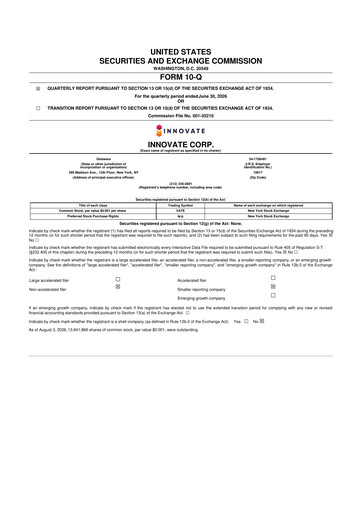 Thumbnail INNOVATE Corp. 10-Q Quarterly Report FY2026 