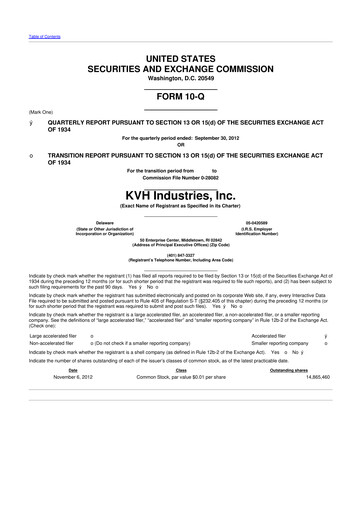 Thumbnail KVH Industries
 10-Q Quarterly Report FY2012 