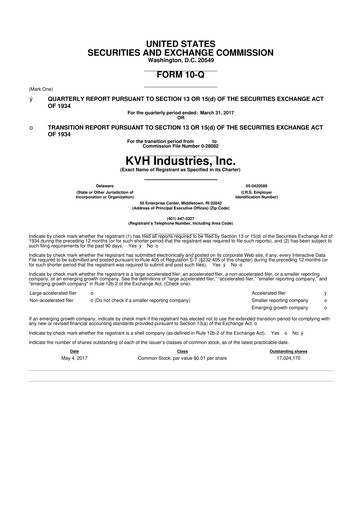 Thumbnail KVH Industries
 10-Q Quarterly Report FY2017 
