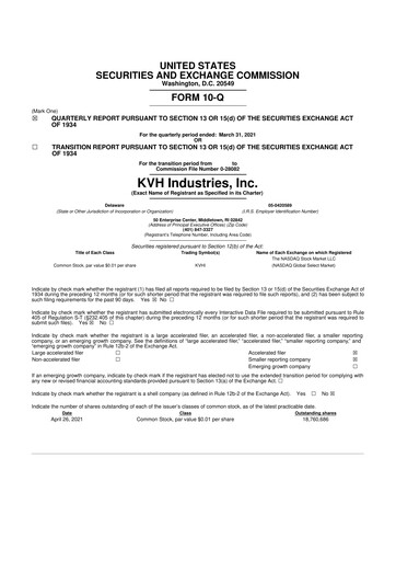 Thumbnail KVH Industries
 10-Q Quarterly Report FY2021 