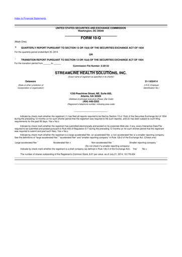 Thumbnail Streamline Health Solutions 10-Q Quarterly Report FY2014 