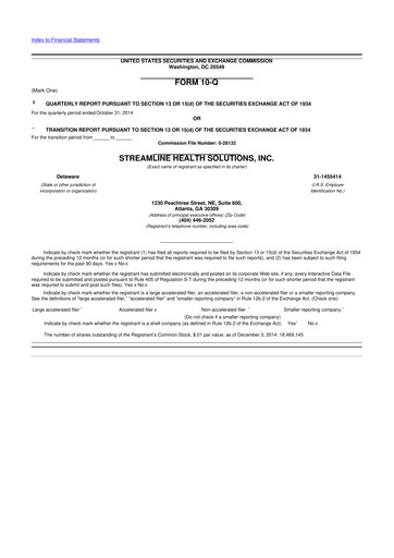 Thumbnail Streamline Health Solutions 10-Q Quarterly Report FY2014 