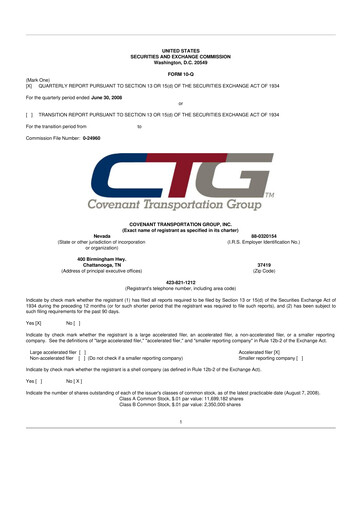 Thumbnail Covenant Logistics
 10-Q Quarterly Report FY 