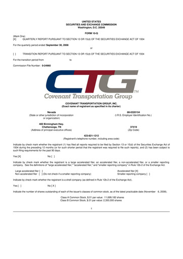 Thumbnail Covenant Logistics
 10-Q Quarterly Report FY 
