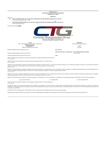 Thumbnail Covenant Logistics
 10-K Annual Report 