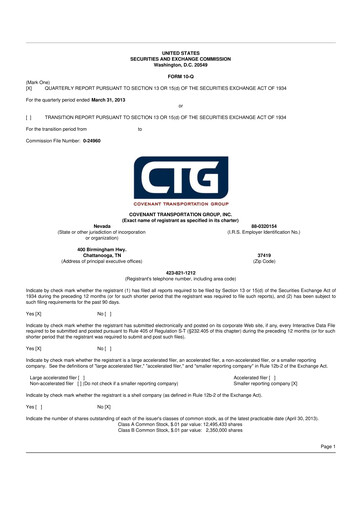 Thumbnail Covenant Logistics
 10-Q Quarterly Report FY2013 