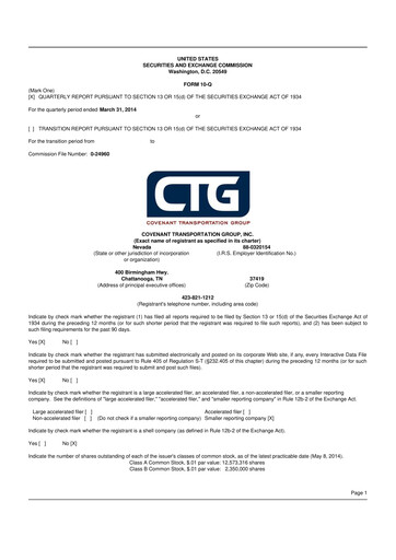 Thumbnail Covenant Logistics
 10-Q Quarterly Report FY2014 
