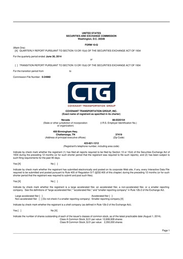 Thumbnail Covenant Logistics
 10-Q Quarterly Report FY2014 