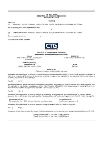 Thumbnail Covenant Logistics
 10-Q Quarterly Report FY2016 