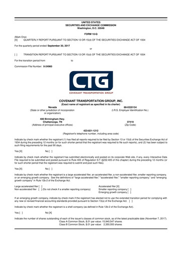 Thumbnail Covenant Logistics
 10-Q Quarterly Report FY2017 