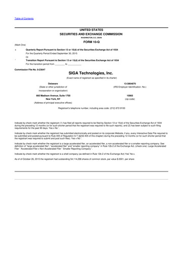 Thumbnail SIGA Technologies 10-Q Quarterly Report FY2015 