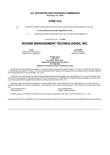 Thumbnail Sanara MedTech 10-Q Quarterly Report FY2012 