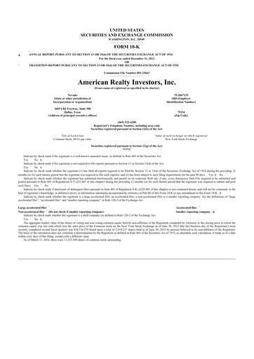 Thumbnail American Realty Investors 10-K Annual Report 2013