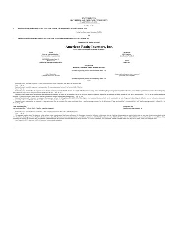 Thumbnail American Realty Investors 10-K Annual Report 2014