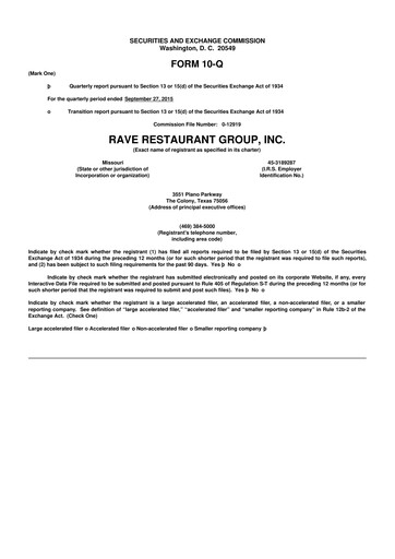 Thumbnail Rave Restaurant Group 10-Q Quarterly Report FY2016 