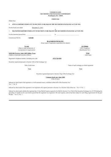Thumbnail Blackboxstocks 10-K Annual Report 2015