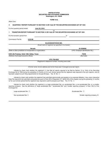 Thumbnail Blackboxstocks 10-Q Quarterly Report FY2016 
