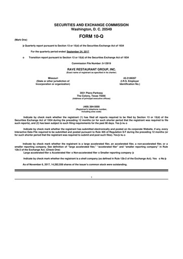Thumbnail Rave Restaurant Group 10-Q Quarterly Report FY2018 
