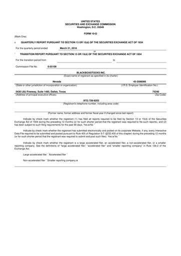 Thumbnail Blackboxstocks 10-Q Quarterly Report FY2018 