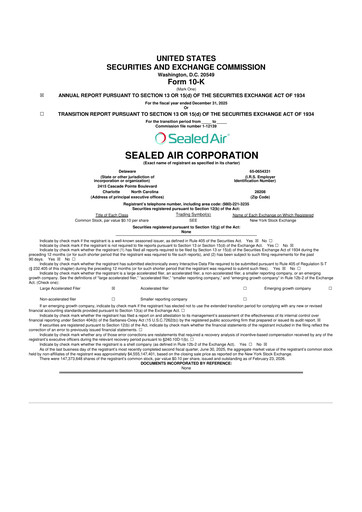 Thumbnail Sealed Air
 10-K Annual Report 2025