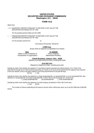 Thumbnail LCNB Corp.
 10-Q Quarterly Report FY 