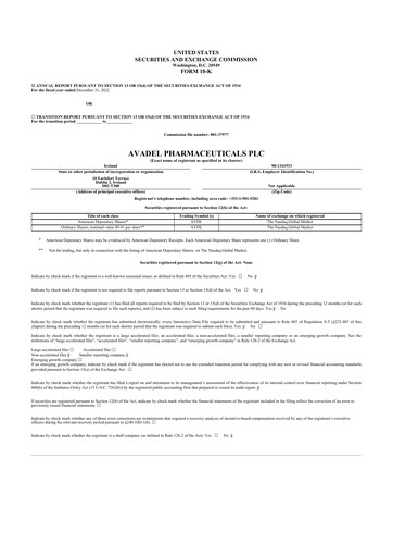 Thumbnail Avadel Pharmaceuticals
 10-K Annual Report 2022