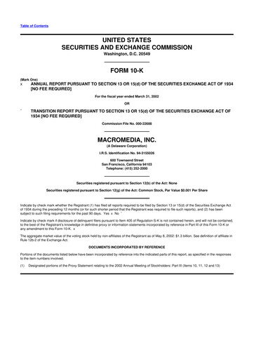 Thumbnail Macromedia 10-K Annual Report 