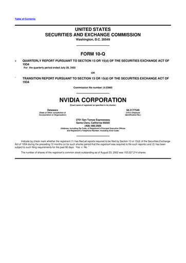 Thumbnail NVIDIA 10-Q Quarterly Report FY 