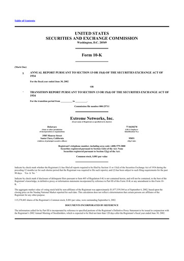 Thumbnail Extreme Networks
 10-K Annual Report 