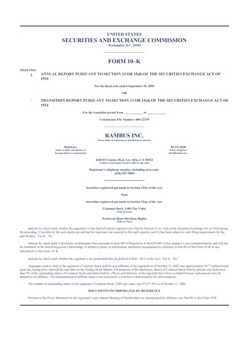 Thumbnail Rambus 10-K Annual Report 