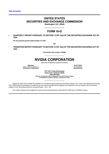 Thumbnail NVIDIA 10-Q Quarterly Report FY 