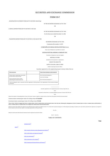 Thumbnail Buenaventura Mining Company  20-F Annual Report 