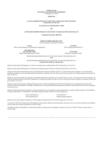 Miniature Workhorse Group
 10-K Rapport annuel 