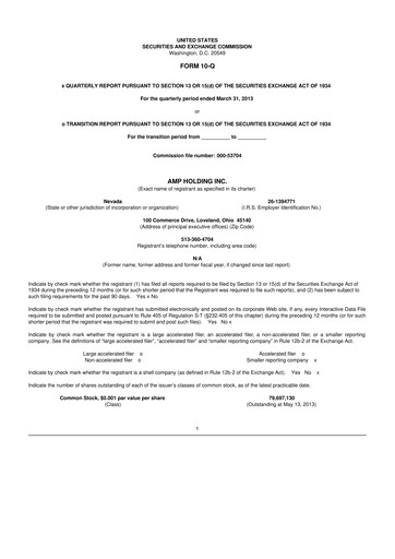 Miniature Workhorse Group
 10-Q Rapport trimestriel 2013 