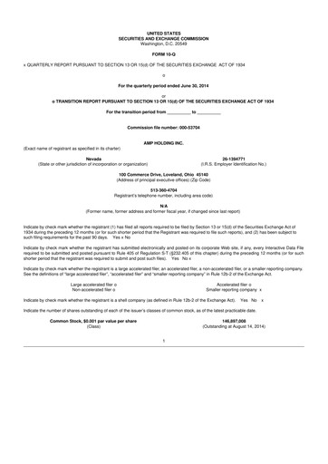 Miniature Workhorse Group
 10-Q Rapport trimestriel 2014 