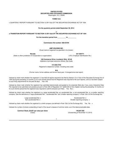 Miniature Workhorse Group
 10-Q Rapport trimestriel 2014 