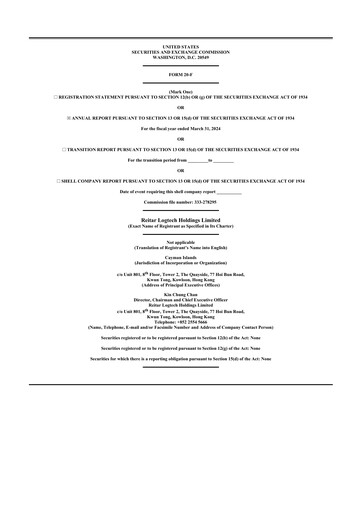 Miniature Reitar Logtech Holdings 20-F Rapport annuel 2024