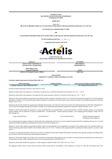 Thumbnail Actelis Networks 10-K Annual Report 2024