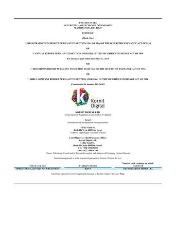 Thumbnail Kornit Digital 20-F Annual Report 2024