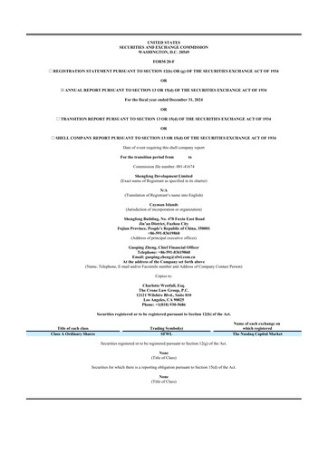 Thumbnail Shengfeng Development 20-F Annual Report 2024