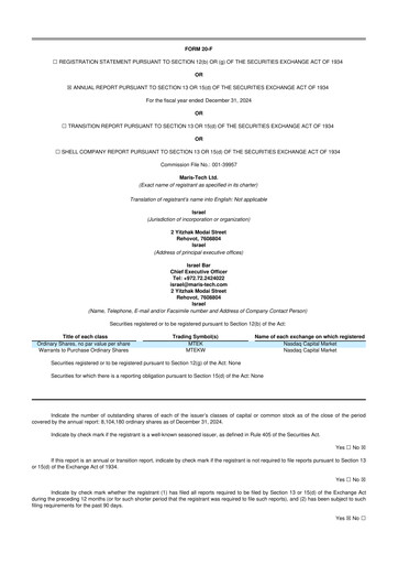 Vorschaubild Maris Tech 20-F Jahresbericht 2024