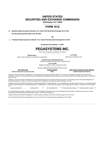Thumbnail Pegasystems 10-Q Quarterly Report FY2023 