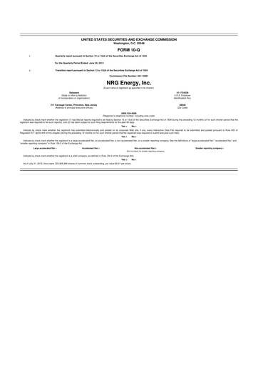 Thumbnail NRG Energy
 10-Q Quarterly Report FY2013 