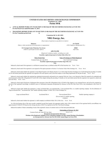 Thumbnail NRG Energy
 10-K Annual Report 2013