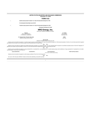 Thumbnail NRG Energy
 10-Q Quarterly Report FY2015 