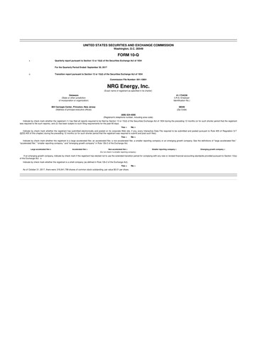 Thumbnail NRG Energy
 10-Q Quarterly Report FY2017 