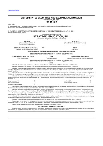 Thumbnail Strategic Education
 10-K Annual Report 2025