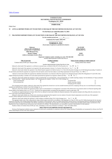 Thumbnail VeriSign 10-K Annual Report 2024