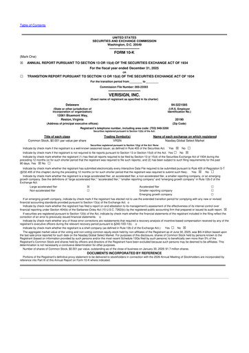 Thumbnail VeriSign 10-K Annual Report 2025