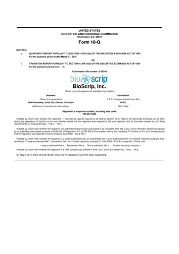 Thumbnail Option Care Health 10-Q Quarterly Report FY2016 